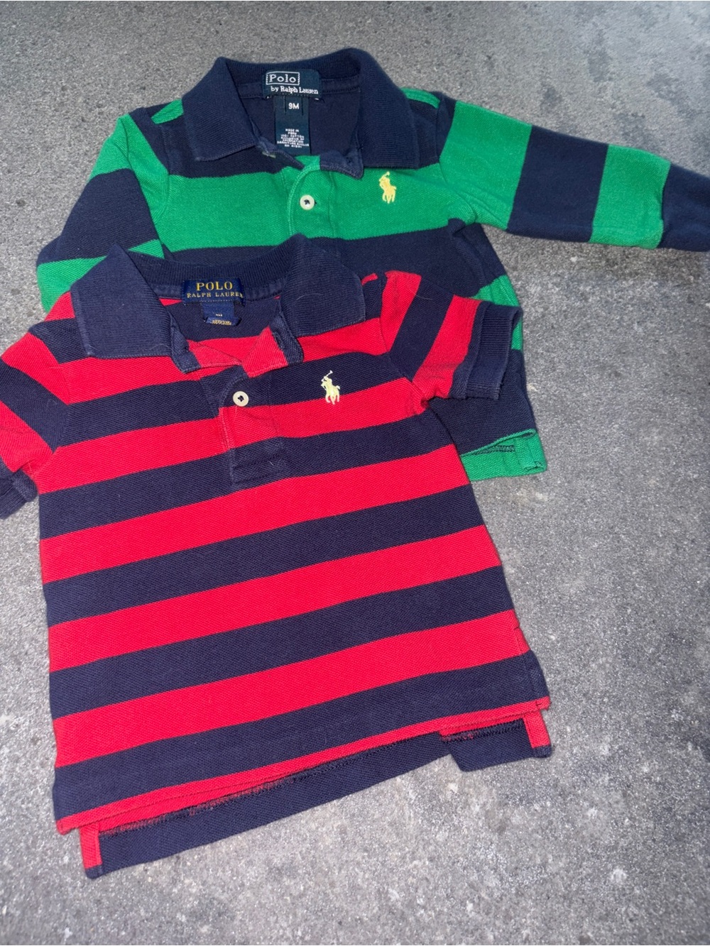 Polo Ralph Lauren rugby stripe polo shirt bundle boy's 9M EUC